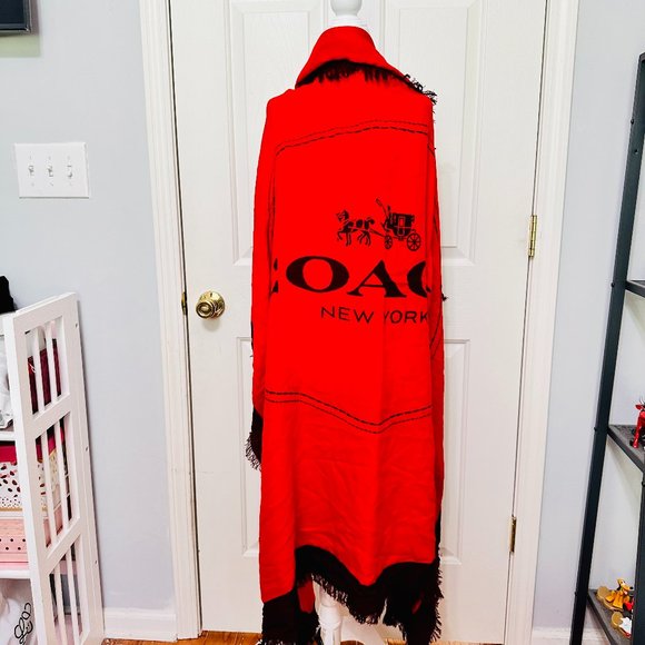 COACH OVERSIZED 100% WOOL SCARF WRAP 54 IN X 54 IN - Picture 2 of 12